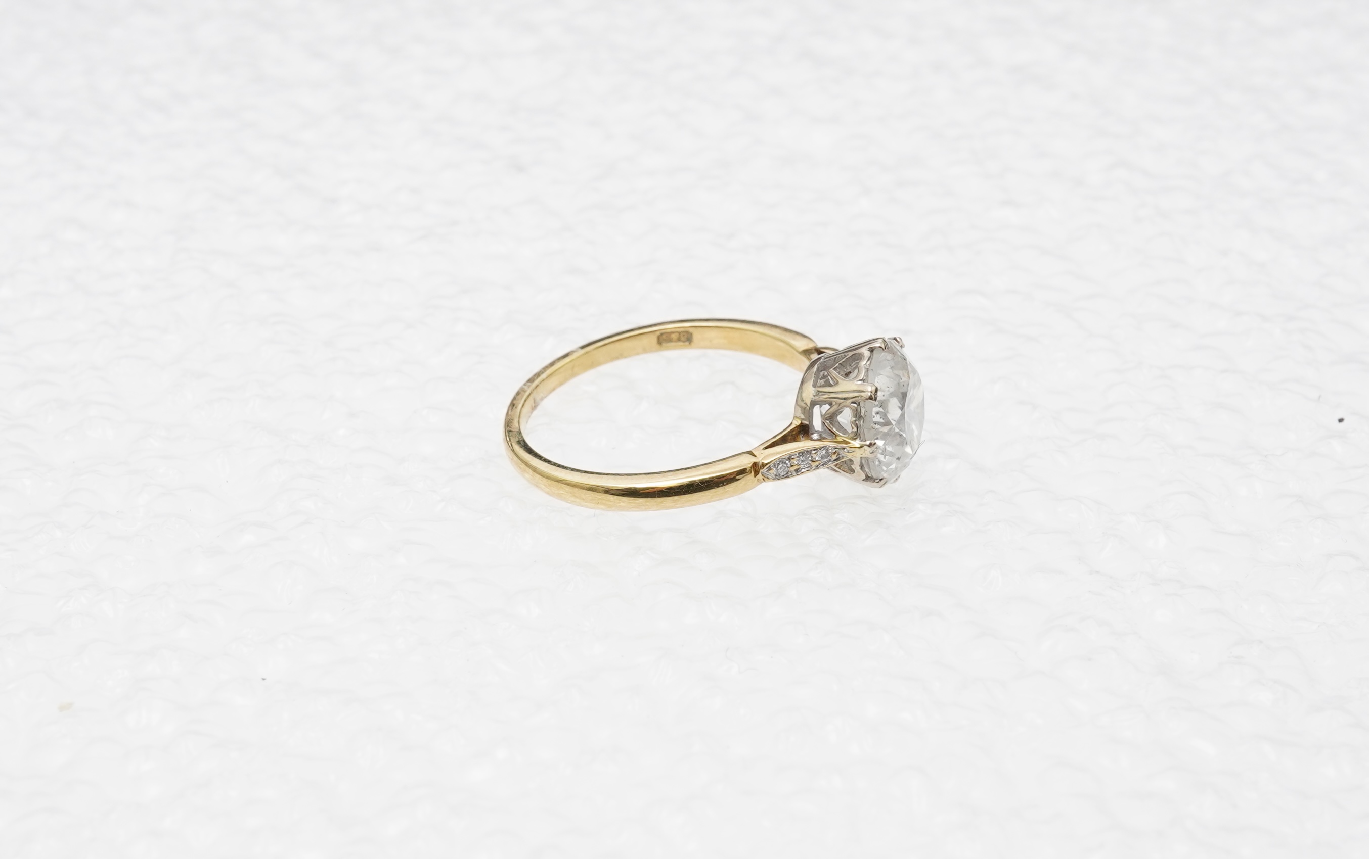 A solitaire diamond ring